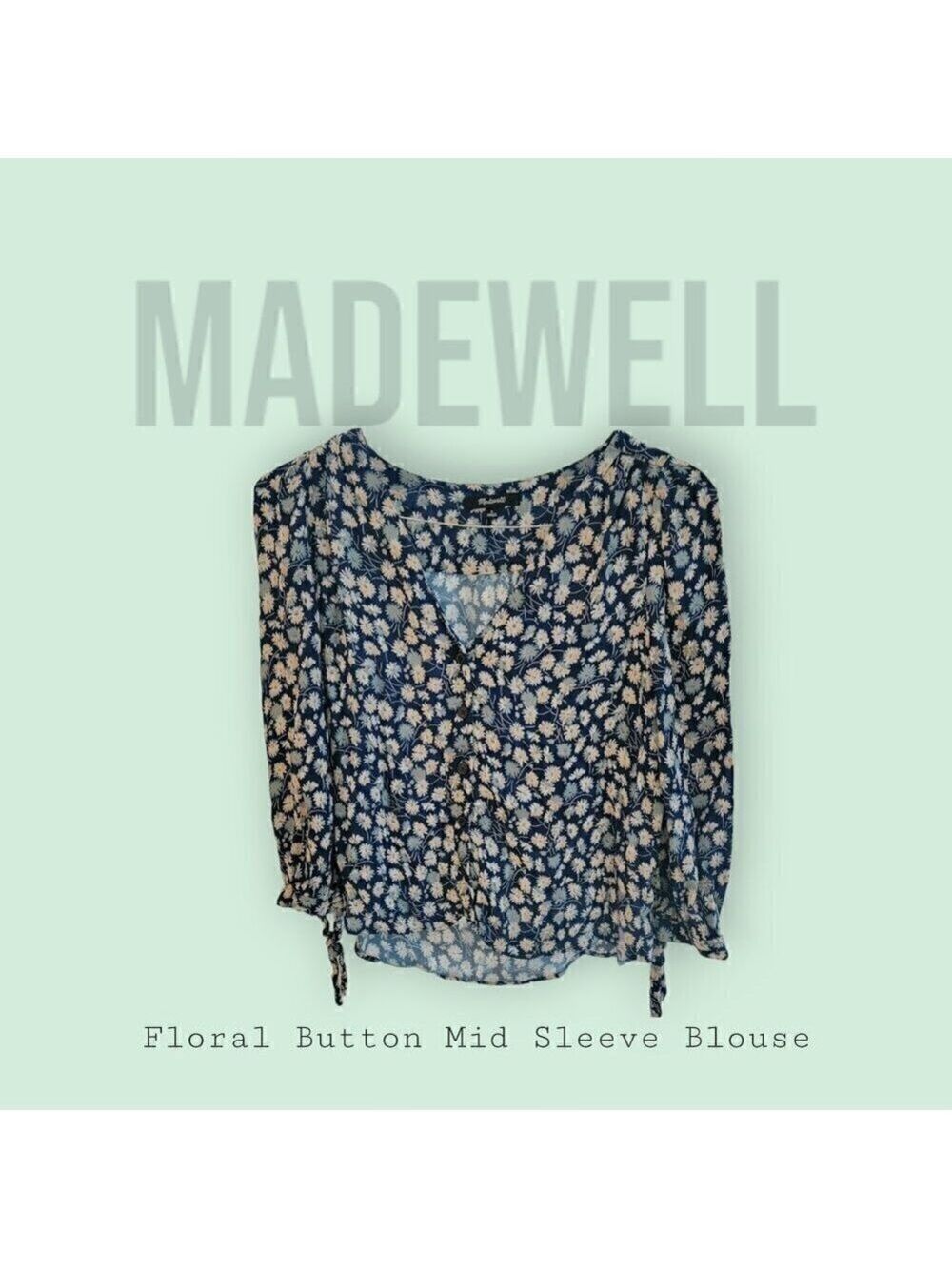 Madewell Tie-Sleeve Button-Down Top in French Floral
